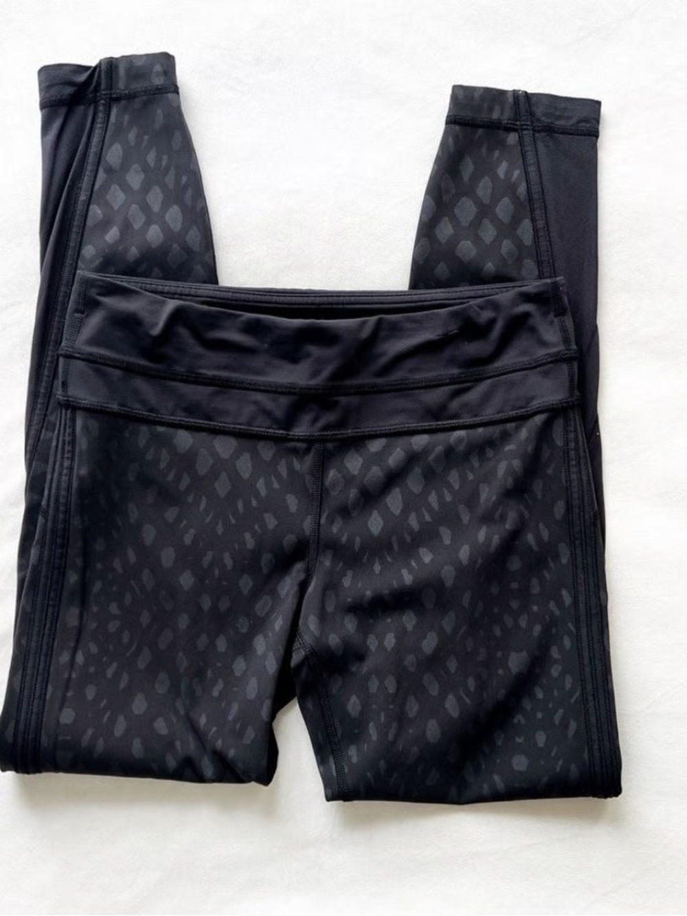 Lululemon Pace Tight Leggings Black Subtle Print High Rise Athletic Women’s 4